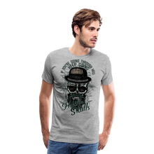 Charger l'image dans la galerie, Homme T-Shirt Tête de mort hipster skull crâne barbu et moustachu going through - gris chiné