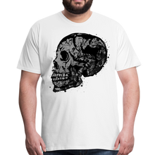 Charger l'image dans la galerie, Homme T-Shirt crâne skull Tête de mort de profile face side - blanc