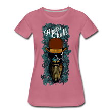 Charger l'image dans la galerie, Femme T-Shirt hipster skull Tête de mort barbe crâne barbu chapeau melon lunettes de soleil - mauve