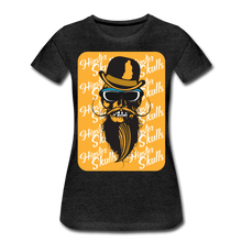 Charger l'image dans la galerie, Femme T-Shirt Tête de mort crâne hipster skull à barbe et moustache chapeau melon - charbon