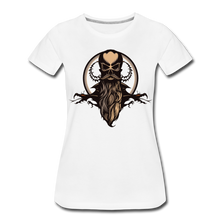Charger l'image dans la galerie, Femme T-Shirt Tête de mort crâne hipster skull barbu moustachu dragon tribal barbe cercle - blanc