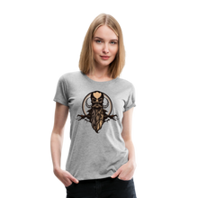 Charger l'image dans la galerie, Femme T-Shirt Tête de mort crâne hipster skull barbu moustachu dragon tribal barbe cercle - gris chiné