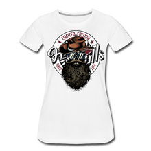 Charger l'image dans la galerie, Femme T-Shirt hipster skull Tête de mort crâne barbu avec chapeau de cowboy moustachu 1974 - blanc