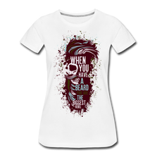 Charger l'image dans la galerie, Femme T-Shirt Tête de mort hipster skull avec barbe moustache crane citation - blanc