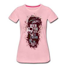 Charger l'image dans la galerie, Femme T-Shirt Tête de mort hipster skull avec barbe moustache crane citation - rose liberty