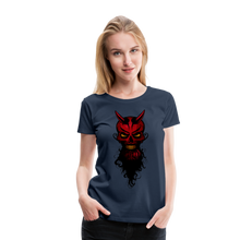 Charger l'image dans la galerie, Femme T-Shirt hipster skull Tête de mort crâne barbe et barbu diable - bleu marine