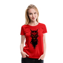 Charger l'image dans la galerie, Femme T-Shirt hipster skull Tête de mort crâne barbe et barbu diable - rouge