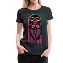 Charger l'image dans la galerie, Femme T-Shirt Tête de mort hipster skull crâne barbe moustache et casque - noir
