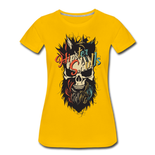 Charger l'image dans la galerie, Femme T-Shirt Tête de mort crâne hipster skull barbu moustachu maitre - jaune soleil