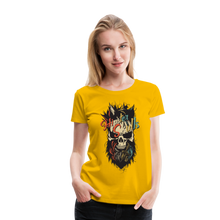 Charger l'image dans la galerie, Femme T-Shirt Tête de mort crâne hipster skull barbu moustachu maitre - jaune soleil