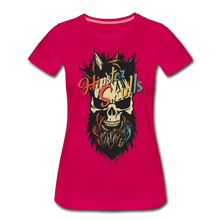 Charger l'image dans la galerie, Femme T-Shirt Tête de mort crâne hipster skull barbu moustachu maitre - rubis