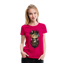 Charger l'image dans la galerie, Femme T-Shirt Tête de mort crâne hipster skull barbu moustachu maitre - rubis