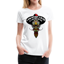 Charger l'image dans la galerie, Femme T-Shirt Tête de mort mexicaine hipster skull crâne barbe shaving mistake - blanc