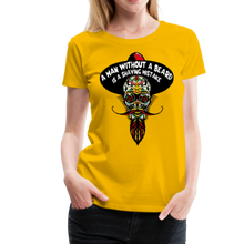 Charger l'image dans la galerie, Femme T-Shirt Tête de mort mexicaine hipster skull crâne barbe shaving mistake - jaune soleil