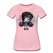 Charger l'image dans la galerie, Femme T-Shirt Tête de mort mexicaine crâne hipster skull moustachu tatouage de rose - rose liberty