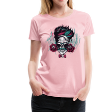 Charger l'image dans la galerie, Femme T-Shirt Tête de mort mexicaine crâne hipster skull moustachu tatouage de rose - rose liberty