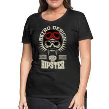 Charger l'image dans la galerie, Femme T-Shirt Tête de mort crâne hipster skull moustachu biker motard - noir