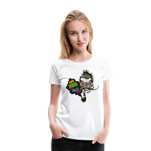 Charger l'image dans la galerie, Femme T-Shirt Tête de mort crâne hipster skull moustache pipe smokers - blanc