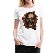 Charger l'image dans la galerie, Femme T-Shirt hipster skull Tête de mort crâne pipe et moustache multiple - blanc