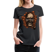 Charger l'image dans la galerie, Femme T-Shirt hipster skull Tête de mort crâne pipe et moustache multiple - noir