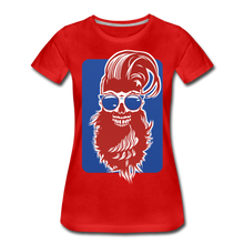 Charger l'image dans la galerie, Femme T-Shirt Tête de mort hipster skull crâne barbe hairstyle - rouge
