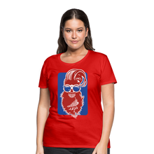 Charger l'image dans la galerie, Femme T-Shirt Tête de mort hipster skull crâne barbe hairstyle - rouge