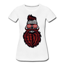 Charger l'image dans la galerie, Femme T-Shirt Tête de mort hipster skull crâne à barbe et moustache dominateur - blanc