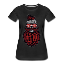 Charger l'image dans la galerie, Femme T-Shirt Tête de mort hipster skull crâne à barbe et moustache dominateur - noir