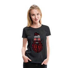 Charger l'image dans la galerie, Femme T-Shirt Tête de mort hipster skull crâne à barbe et moustache dominateur - noir