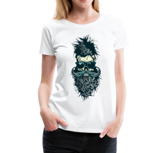 Charger l'image dans la galerie, Femme T-Shirt Tête de mort barbu hipster skull crâne moustachu outlaw - blanc