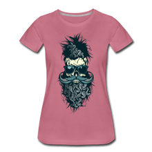 Charger l'image dans la galerie, Femme T-Shirt Tête de mort barbu hipster skull crâne moustachu outlaw - mauve