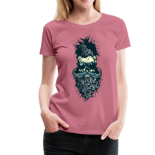 Charger l'image dans la galerie, Femme T-Shirt Tête de mort barbu hipster skull crâne moustachu outlaw - mauve