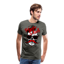 Charger l'image dans la galerie, Homme T-Shirt Tête de mort hipster skull crâne à moustache couronne mutinous - asphalte