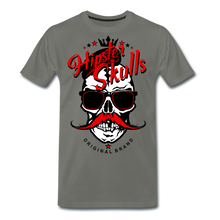 Charger l'image dans la galerie, Homme T-Shirt Tête de mort hipster skull crâne à moustache couronne mutinous - asphalte