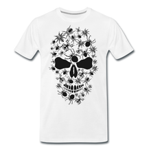 Charger l'image dans la galerie, Homme T-Shirt Tête de mort skull crâne former d'araignées - blanc