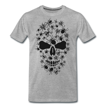 Charger l'image dans la galerie, Homme T-Shirt Tête de mort skull crâne former d'araignées - gris chiné