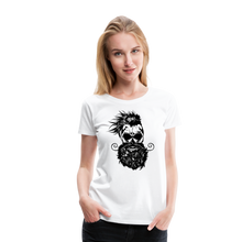 Charger l'image dans la galerie, Femme T-Shirt Tête de mort hipster skull crâne barbe moustache signe - blanc