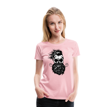 Charger l'image dans la galerie, Femme T-Shirt Tête de mort hipster skull crâne barbe moustache signe - rose liberty