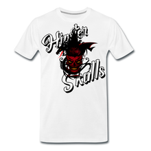 Charger l'image dans la galerie, Homme T-Shirt hipster skull crâne de diable Tête de mort moustachu dragon tribal daemon - blanc