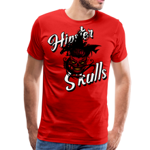 Charger l'image dans la galerie, Homme T-Shirt hipster skull crâne de diable Tête de mort moustachu dragon tribal daemon - rouge