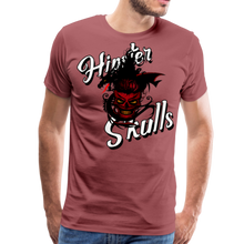 Charger l'image dans la galerie, Homme T-Shirt hipster skull crâne de diable Tête de mort moustachu dragon tribal daemon - bordeaux délavé