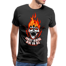 Charger l'image dans la galerie, Homme T-Shirt hipster skull tete de mort crane en feu motorcycle style lonely - noir