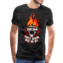 Charger l'image dans la galerie, Homme T-Shirt hipster skull tete de mort crane en feu motorcycle style lonely - charbon