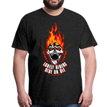 Charger l'image dans la galerie, Homme T-Shirt hipster skull tete de mort crane en feu motorcycle style lonely - charbon