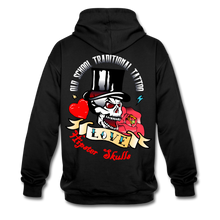 Charger l'image dans la galerie, Sweat-shirt contraste hipster skull old school tattoo crâne Tête de mort love - noir/rouge