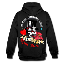 Charger l'image dans la galerie, Sweat-shirt contraste hipster skull old school tattoo crâne Tête de mort love - noir/or