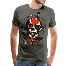 Charger l'image dans la galerie, Homme T-shirt old school hipster skulls crane tete de mort tattoo line - asphalte