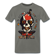 Charger l'image dans la galerie, Homme T-shirt old school hipster skulls crane tete de mort tattoo line - asphalte