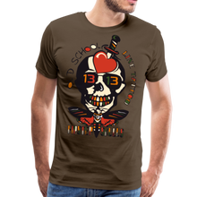 Charger l'image dans la galerie, Homme T-shirt old school hipster skulls crane tete de mort tattoo line - marron bistre