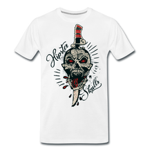 Charger l'image dans la galerie, Homme T-Shirt Tête de mor hipster skull crâne old school dague - blanc